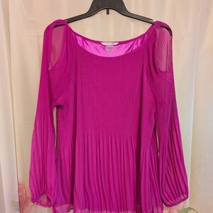 Nygard Fuchsia Cold Shoulder Blouse